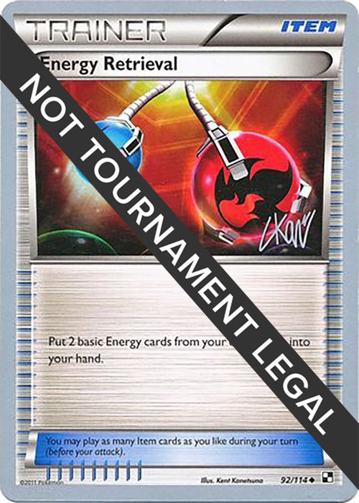 Energy Retrieval - 2011 (Christopher Kan) 92/114 Uncommon World Championship Decks Pokémon card