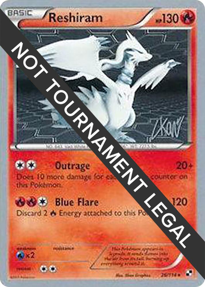 Reshiram - 2011 (Christopher Kan) 26/114 Rare World Championship Decks Pokémon card