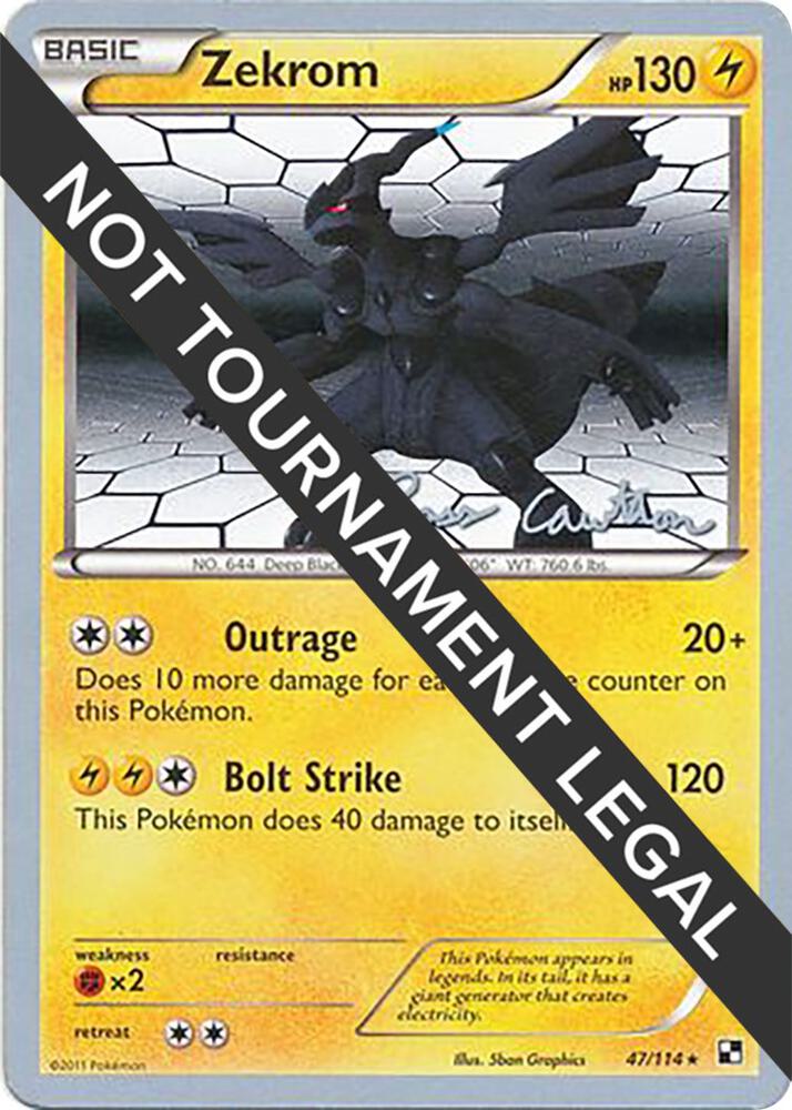 Zekrom - 2011 (Ross Cawthon) 47/114 Holo Rare World Championship Decks Pokémon card