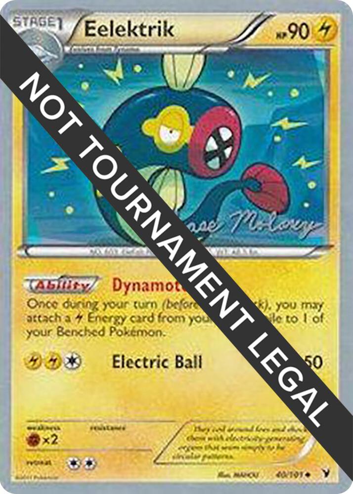 Eelektrik - 2012 (Chase Moloney) 40/101 Uncommon World Championship Decks Pokémon card