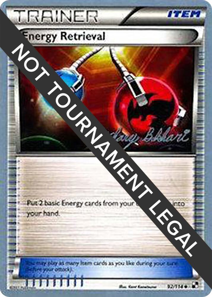 Energy Retrieval - 2012 (Zachary Bokhari) 92/114 Uncommon World Championship Decks Pokémon card