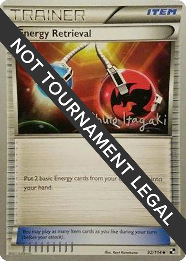 Energy Retrieval - 2012 (Shuto Itagaki) 92/114 Uncommon World Championship Decks Pokémon card