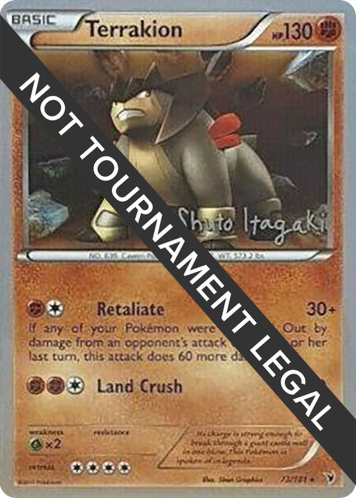 Terrakion - 2012 (Shuto Itagaki) 73/101 Rare World Championship Decks Pokémon card