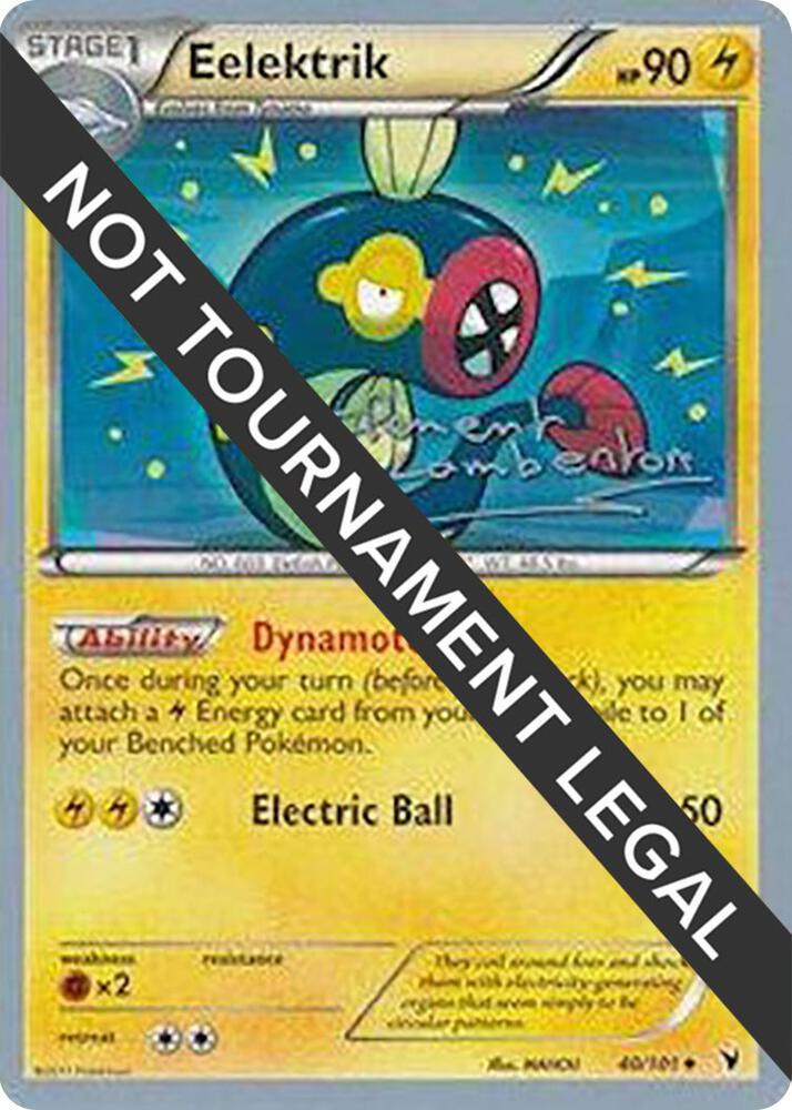 Eelektrik - 2013 (Clement Lamberton) 40/101 Uncommon World Championship Decks Pokémon card