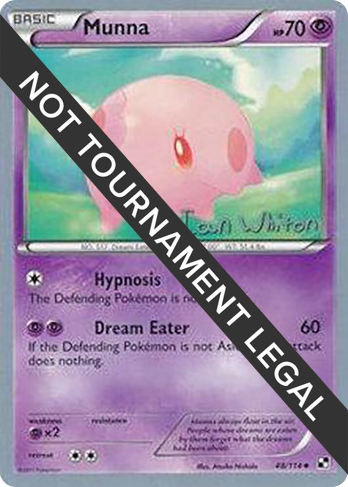Munna - 2013 (Ian Whiton) 48/114 Uncommon World Championship Decks Pokémon card