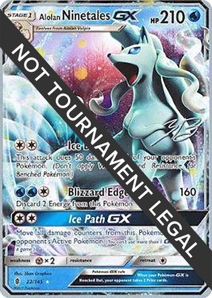 Alolan Ninetales GX - 2017 (Zachary Bokhari) 22/145 Ultra Rare World Championship Decks Pokémon card