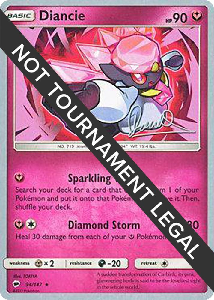 Diancie - 2017 (Diego Cassiraga) 94/147 Rare World Championship Decks Pokémon card