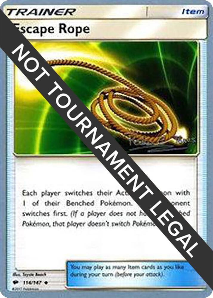 Escape Rope - 2018 (Pedro Eugenio Torres) 114/147 Uncommon World Championship Decks Pokémon card