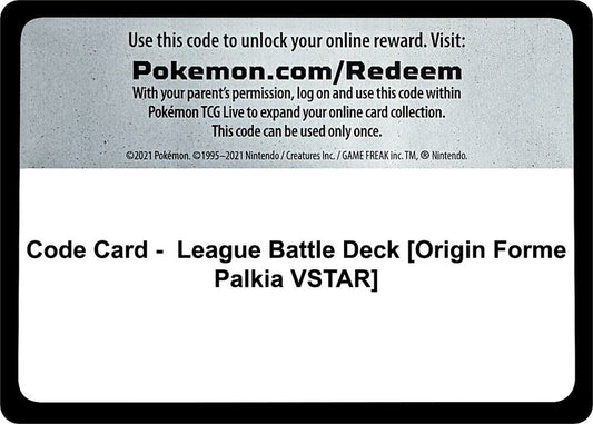 Code Card - League Battle Deck [Origin Forme Palkia VSTAR] Code Card Miscellaneous Cards & Products Pokémon card
