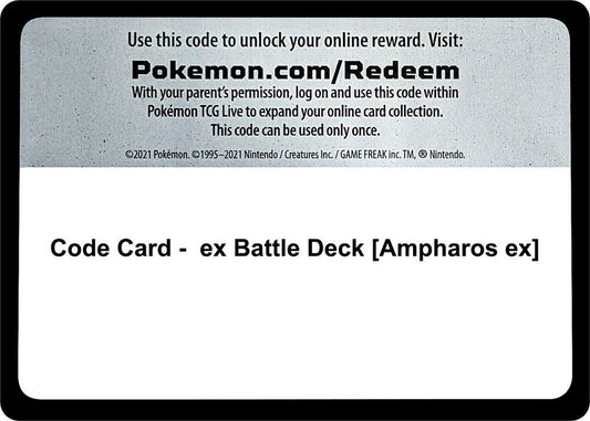 Code Card - ex Battle Deck [Ampharos ex] Code Card Miscellaneous Cards & Products Pokémon card