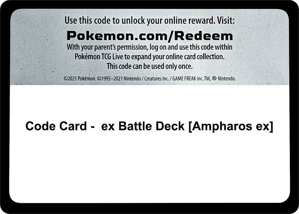 Code Card - ex Battle Deck [Ampharos ex] - Code Card Miscellaneous Cards & Products