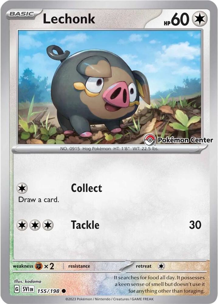 Lechonk (Pokemon Center Exclusive) - 155/198 Common Miscellaneous Cards & Products