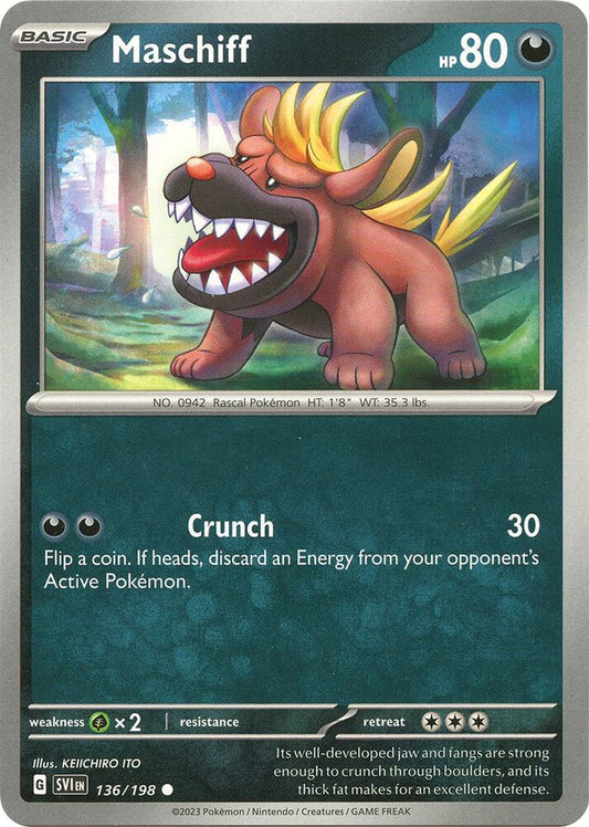 Maschiff - 136/198 136/198 Common Scarlet & Violet Base Set Pokémon card