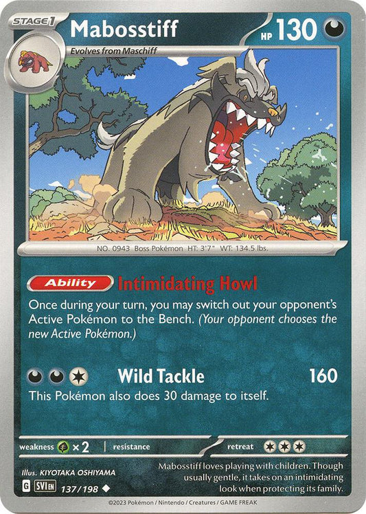 Mabosstiff - 137/198 137/198 Uncommon Scarlet & Violet Base Set Pokémon card