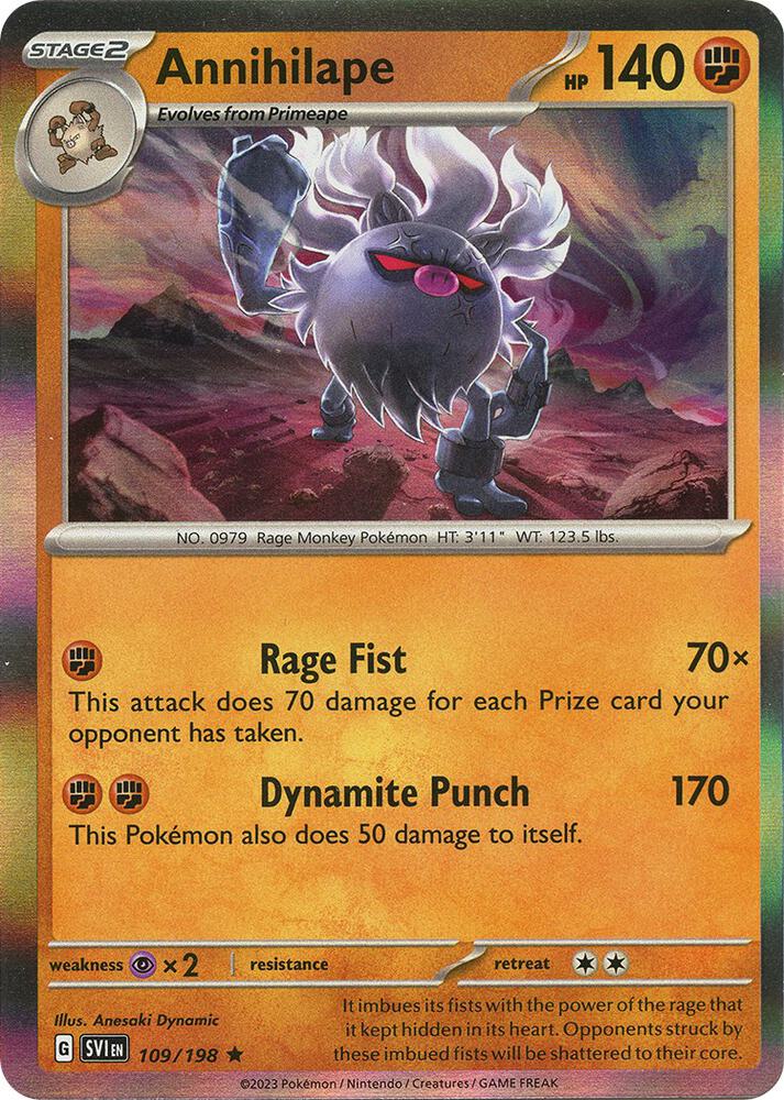 Annihilape 109/198 Rare Scarlet & Violet Base Set Pokémon card
