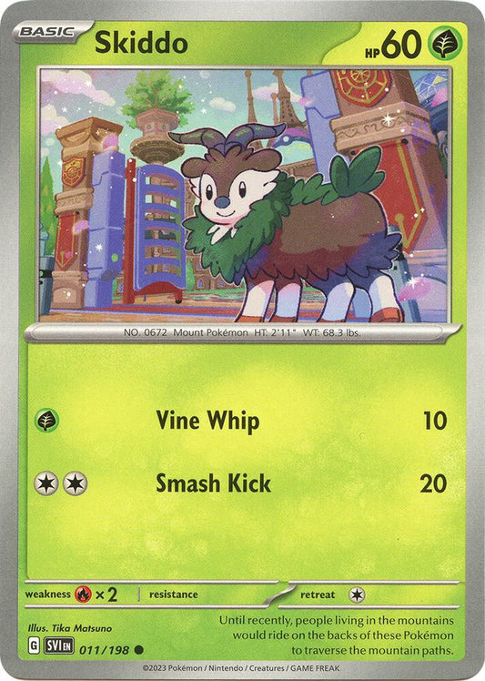 Skiddo 011/198 Common Scarlet & Violet Base Set Pokémon card