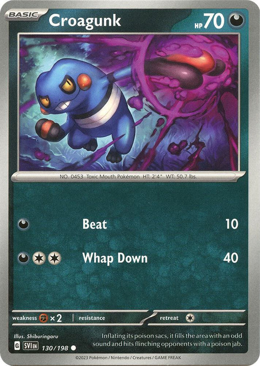 Croagunk 130/198 Common Scarlet & Violet Base Set Pokémon card