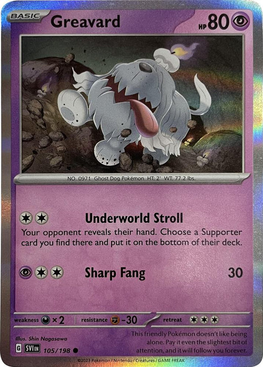 Greavard - 105/198 (Mirage Holo) 105/198 Common Miscellaneous Cards & Products Pokémon card