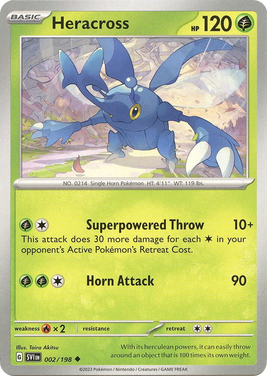 Heracross 002/198 Uncommon Scarlet & Violet Base Set Pokémon card