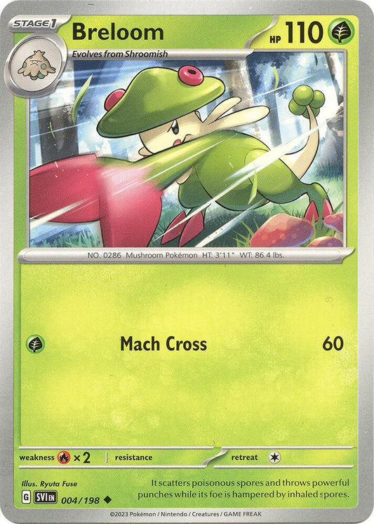 Breloom 004/198 Uncommon Scarlet & Violet Base Set Pokémon card