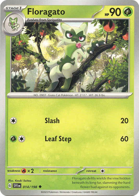 Floragato 014/198 Uncommon Scarlet & Violet Base Set Pokémon card
