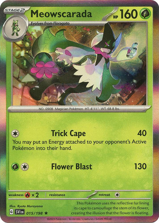 Meowscarada - 015/198 015/198 Rare Scarlet & Violet Base Set Pokémon card