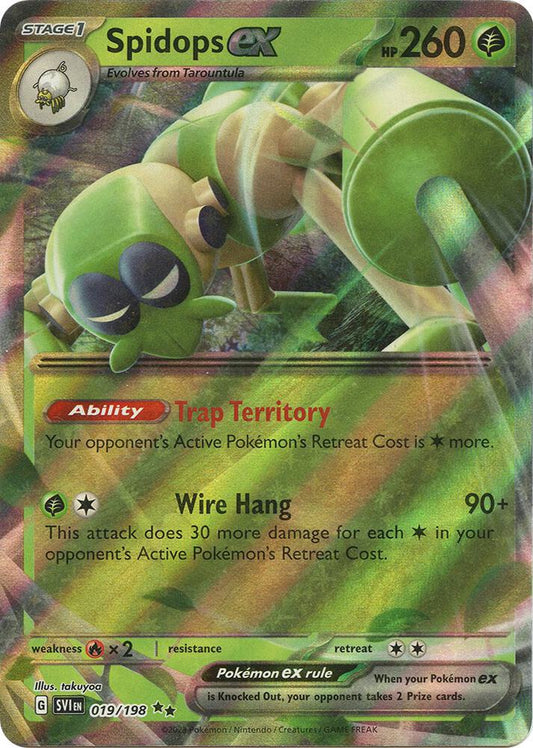 Spidops ex - 019/198 019/198 Double Rare Scarlet & Violet Base Set Pokémon card
