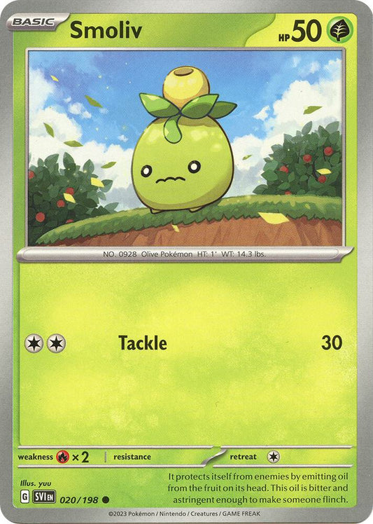 Smoliv - 020/198 020/198 Common Scarlet & Violet Base Set Pokémon card