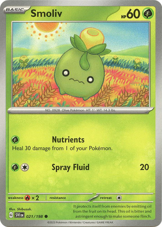 Smoliv - 021/198 021/198 Common Scarlet & Violet Base Set Pokémon card