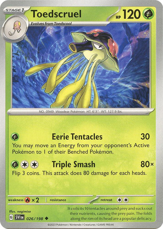 Toedscruel 026/198 Uncommon Scarlet & Violet Base Set Pokémon card