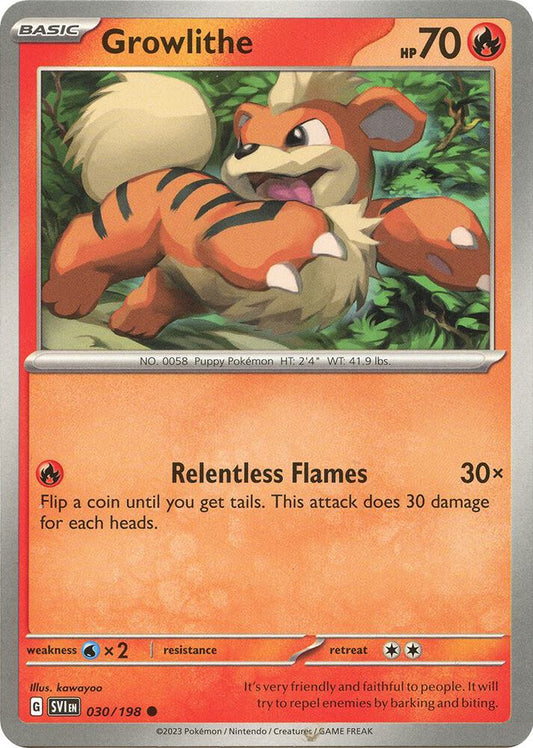 Growlithe - 030/198 030/198 Common Scarlet & Violet Base Set Pokémon card