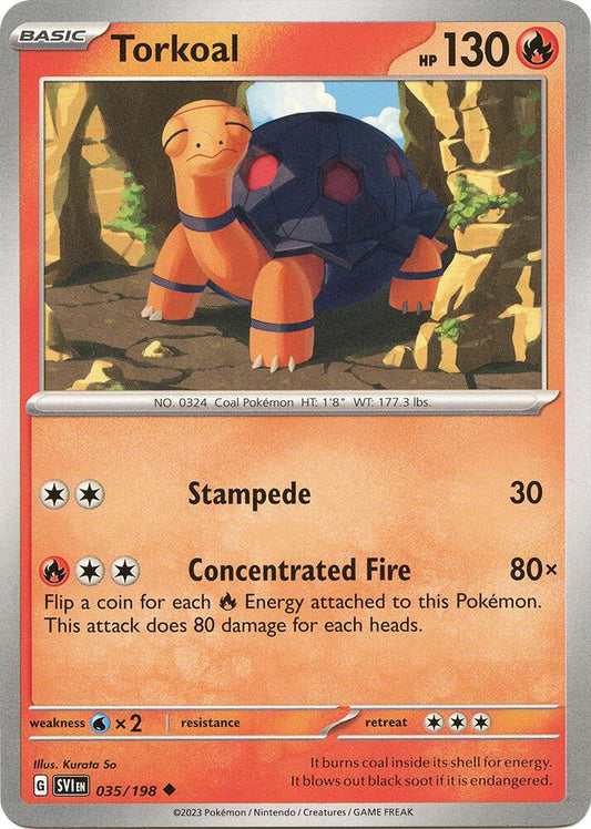 Torkoal 035/198 Uncommon Scarlet & Violet Base Set Pokémon card