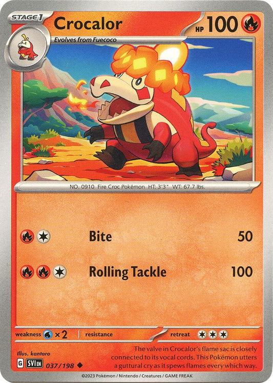 Crocalor 037/198 Uncommon Scarlet & Violet Base Set Pokémon card