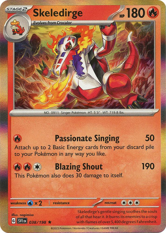 Skeledirge 038/198 Rare Scarlet & Violet Base Set Pokémon card