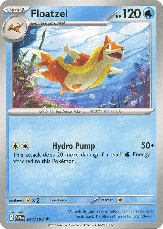 Floatzel 047/198 Uncommon Scarlet & Violet Base Set Pokémon card