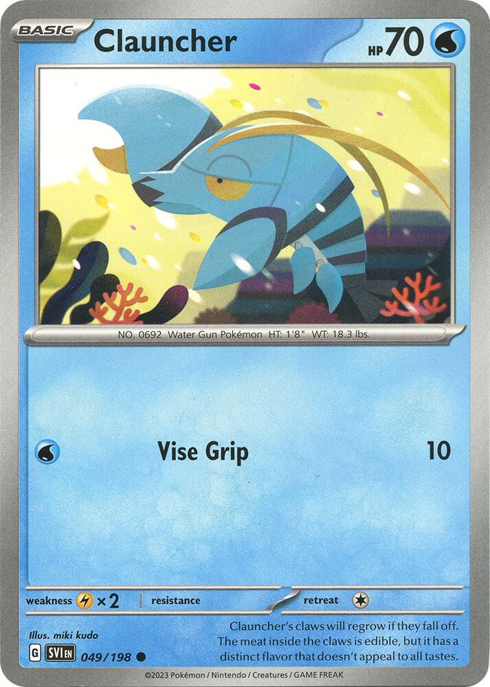 Clauncher - 049/198 049/198 Common Scarlet & Violet Base Set Pokémon card