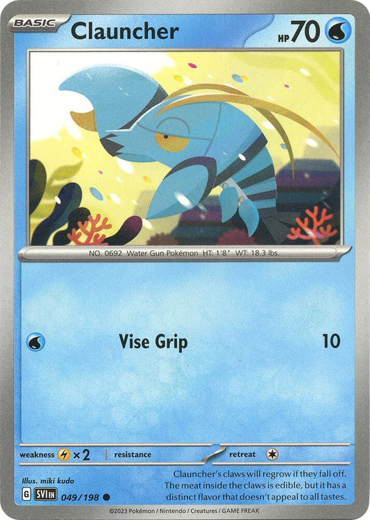 Clauncher - 049/198 049/198 Common Scarlet & Violet Base Set Pokémon card