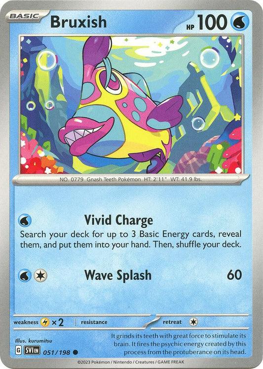 Bruxish 051/198 Common Scarlet & Violet Base Set Pokémon card