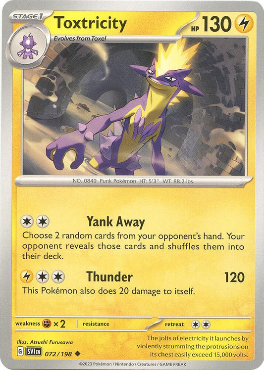 Toxtricity 072/198 Uncommon Scarlet & Violet Base Set Pokémon card