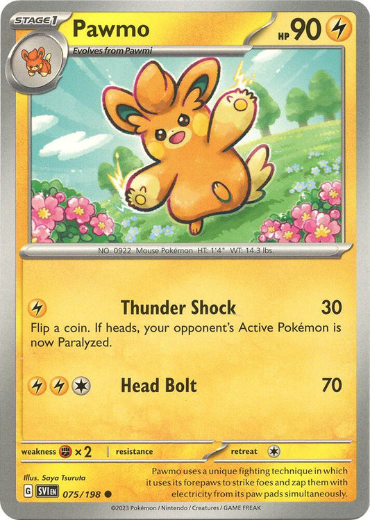 Pawmo 075/198 Common Scarlet & Violet Base Set Pokémon card