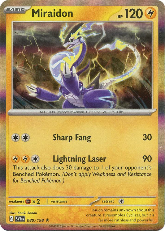 Miraidon 080/198 Rare Scarlet & Violet Base Set Pokémon card