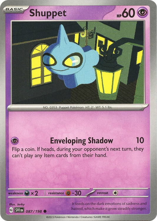 Shuppet 087/198 Common Scarlet & Violet Base Set Pokémon card