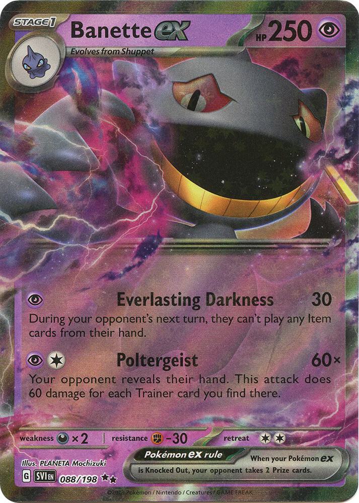 Banette ex - 088/198 088/198 Double Rare Scarlet & Violet Base Set Pokémon card