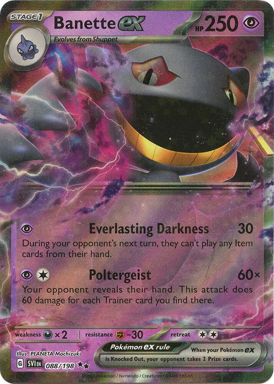Banette ex - 088/198 088/198 Double Rare Scarlet & Violet Base Set Pokémon card