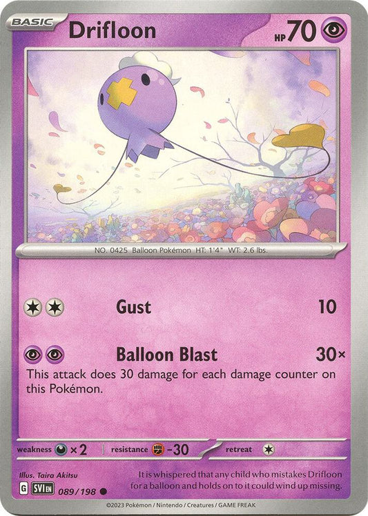 Drifloon 089/198 Common Scarlet & Violet Base Set Pokémon card