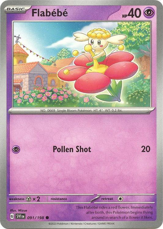 Flabebe 091/198 Common Scarlet & Violet Base Set Pokémon card