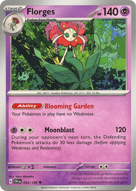Florges 093/198 Uncommon Scarlet & Violet Base Set Pokémon card