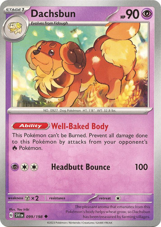 Dachsbun 099/198 Uncommon Scarlet & Violet Base Set Pokémon card