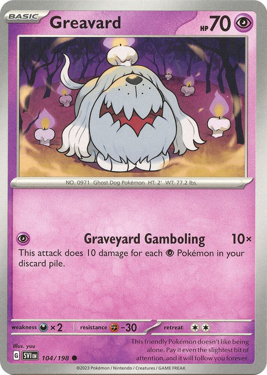 Greavard - 104/198 104/198 Common Scarlet & Violet Base Set Pokémon card