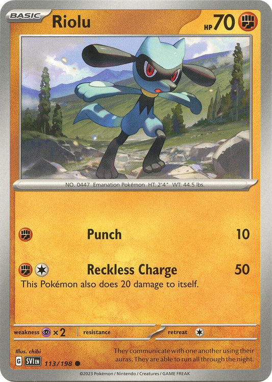 Riolu - 113/198 113/198 Common Scarlet & Violet Base Set Pokémon card